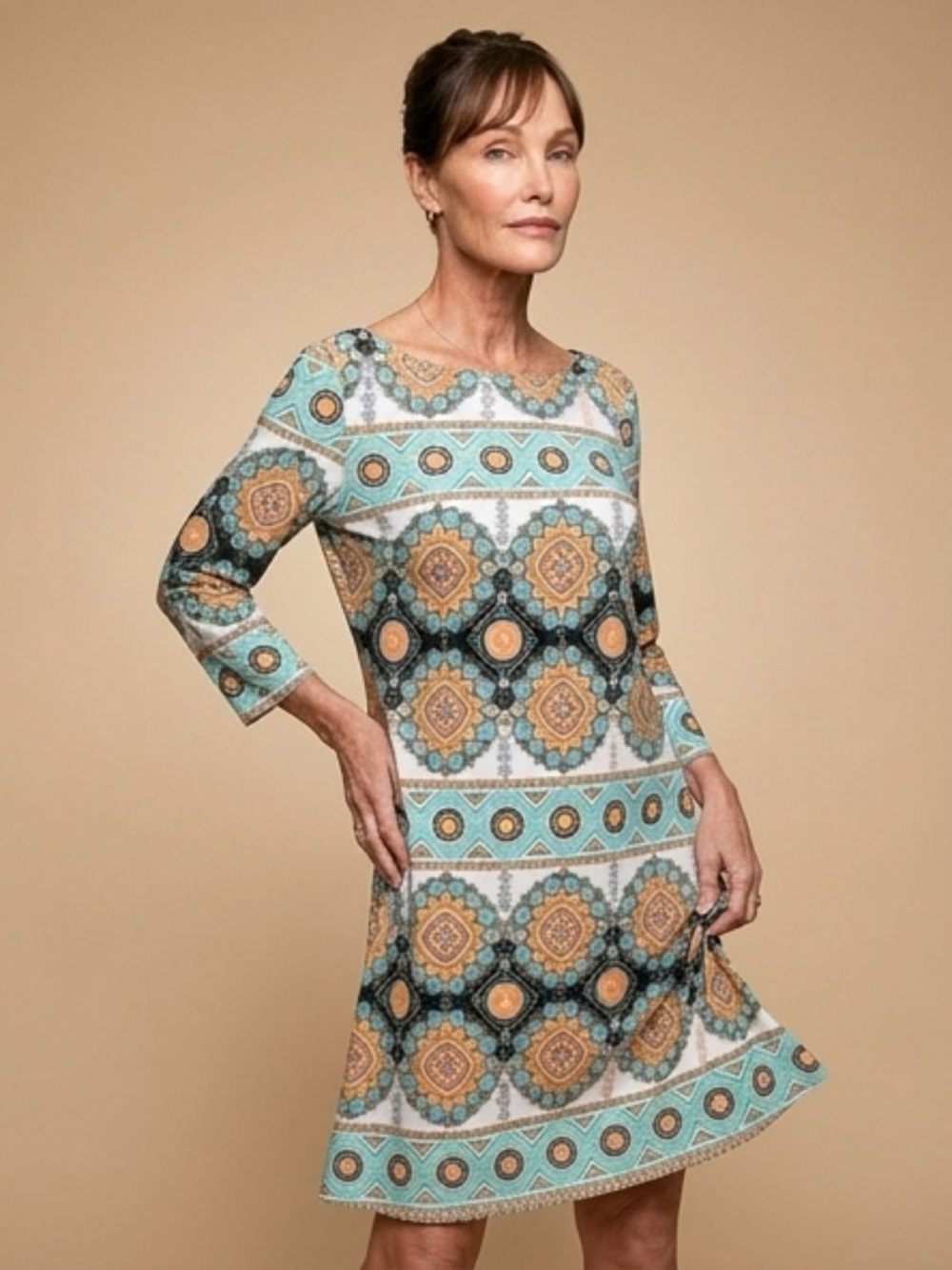 London Times - Geometric Print Dress - Size 10